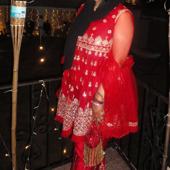 Fancy Party Pakistani Indian Dress Salwar Kameez L / XL / 44 Frock Peplum - Picture 7 of 8